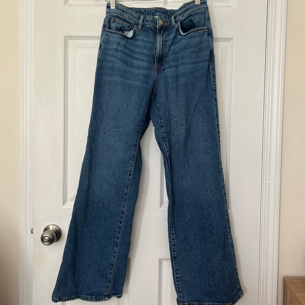RW&CO High-Rise Wide-Leg Flare Jeans Medium Wash